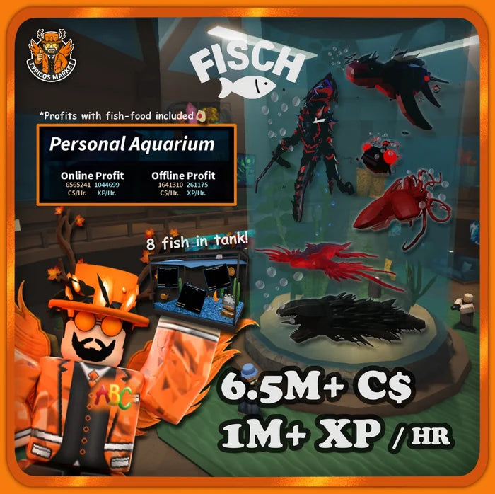 [FISCH] - Aquarium Bundle - Generating 600k+ C$ and 30k+ XP /Hr [Passive Profit]