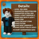 [FISH IT!] - Ghostfinn Rod + Astral Rod Stacked - 200 to 1000 lvl [RANDOM BONUS]