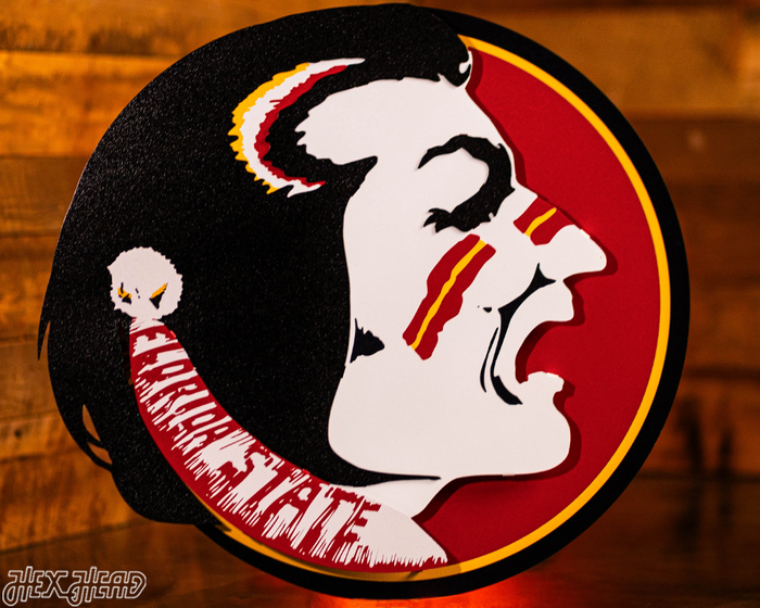 Florida State VAULT "Seminole Head" 3D Metal Wall Art
