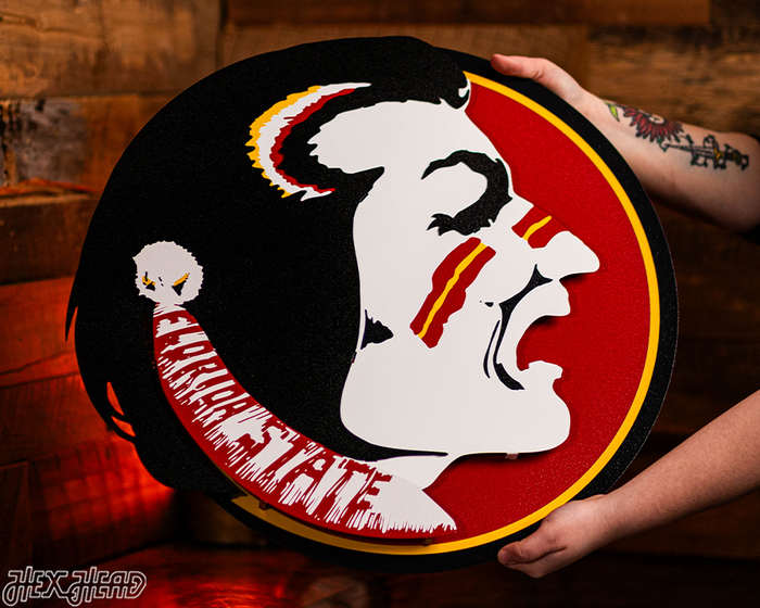 Florida State VAULT "Seminole Head" 3D Metal Wall Art