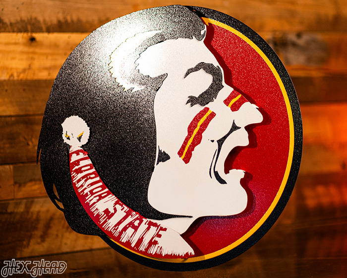 Florida State VAULT "Seminole Head" 3D Metal Wall Art
