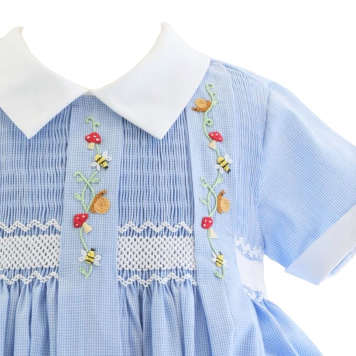 Forest Blue Handsmocked Boy Romper