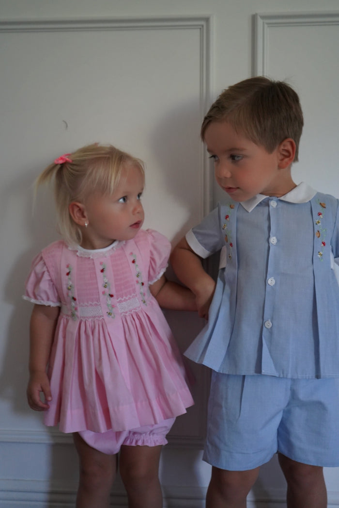 Forest Pink Handsmocked 2-pc Set