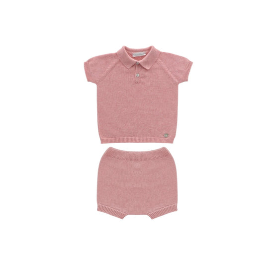 Frambuesa Dusty Pink Knitted Boy 2-piece Set