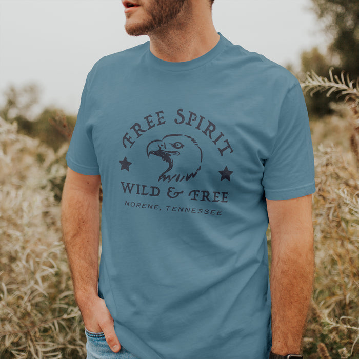Free Spirit w/ City, State - Custom Duo-Tone T-Shirt