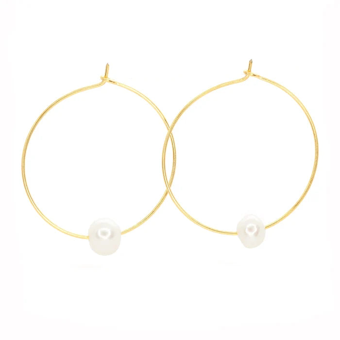 Freshwater Pearl Hoops