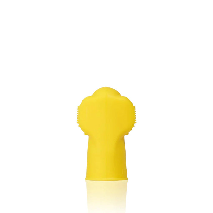 Yellow silicone finger toothbrush for babies from Frida Finger Toothbrush collection