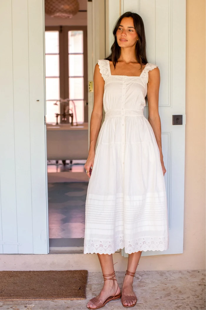 Frida Dress - Shell Schiffli