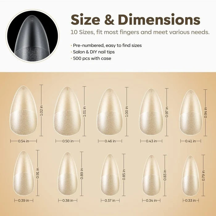 500 Pcs Full Cover Nail Tips Nail Tip MODELONES #