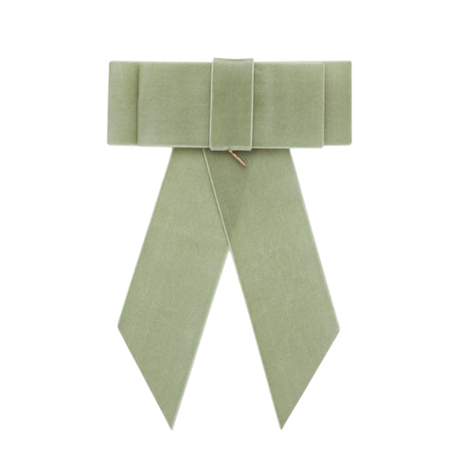 Gala Antique Green Color Velvet Bow