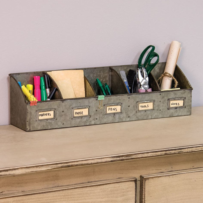 galvanized divided organizer
