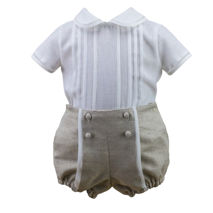 Gerardo Boys Camel/White 2-piece Set