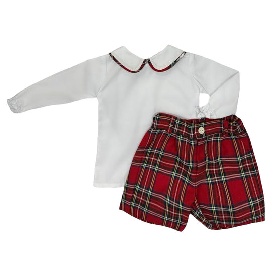 Gerardo Red Tartan 2-Piece Shorts Set