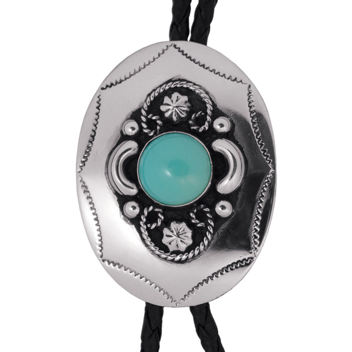 german silver with turquoise bolo tie