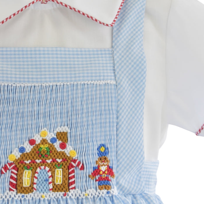 Gingercracker Blue Handsmocked Boy Bubble