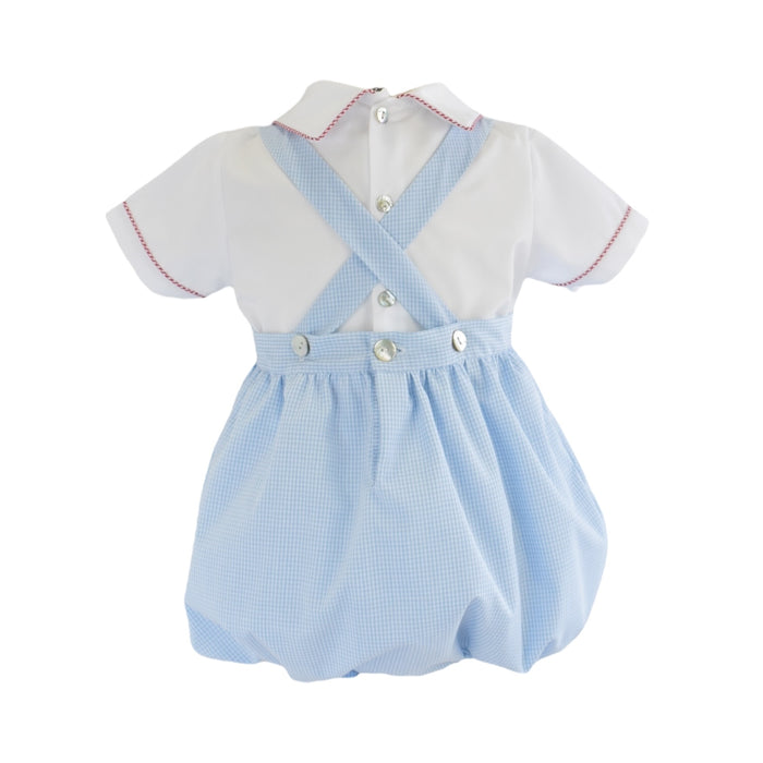 Gingercracker Blue Handsmocked Boy Bubble
