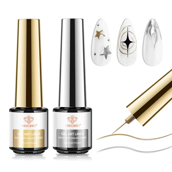 Gold Foil - ExtraDetails Gel Art Liner Duo ExtraDetails Gel Art Liner MODELONES #