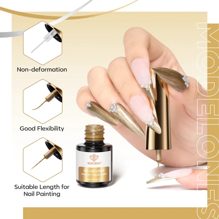 Gold Foil - ExtraDetails Gel Art Liner Duo ExtraDetails Gel Art Liner MODELONES #