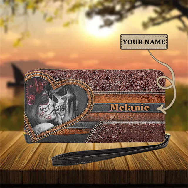 Gothic Skull Design Womens Personalised Wallet