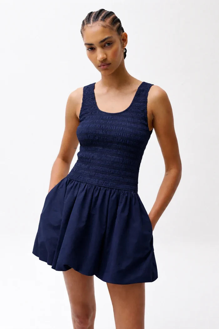Gretta Bubble Hem Dress - Peacoat