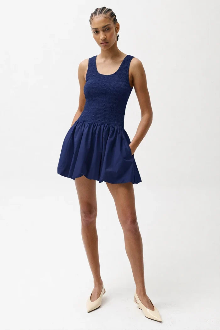 Gretta Bubble Hem Dress - Peacoat