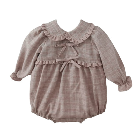 Griselda Pink Checkered Romper