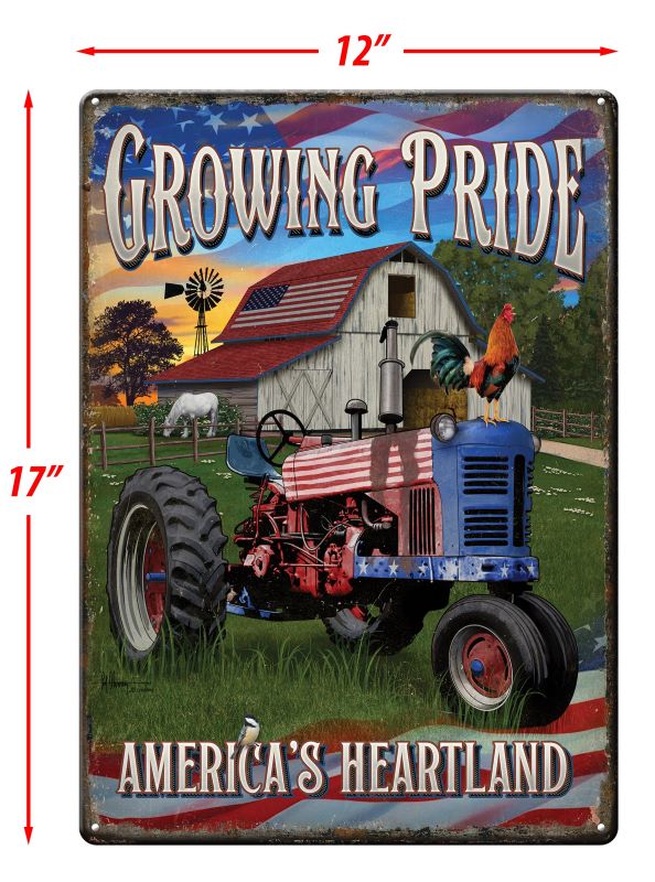 growing pride americas heartland farming tin sign