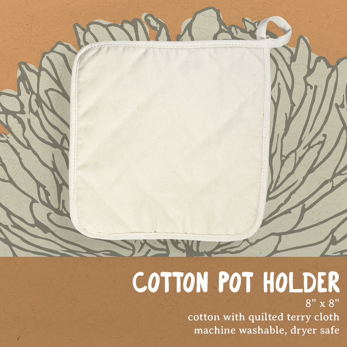 Hand Drawn Red Poinsettia - Customizable Cotton Pot Holder