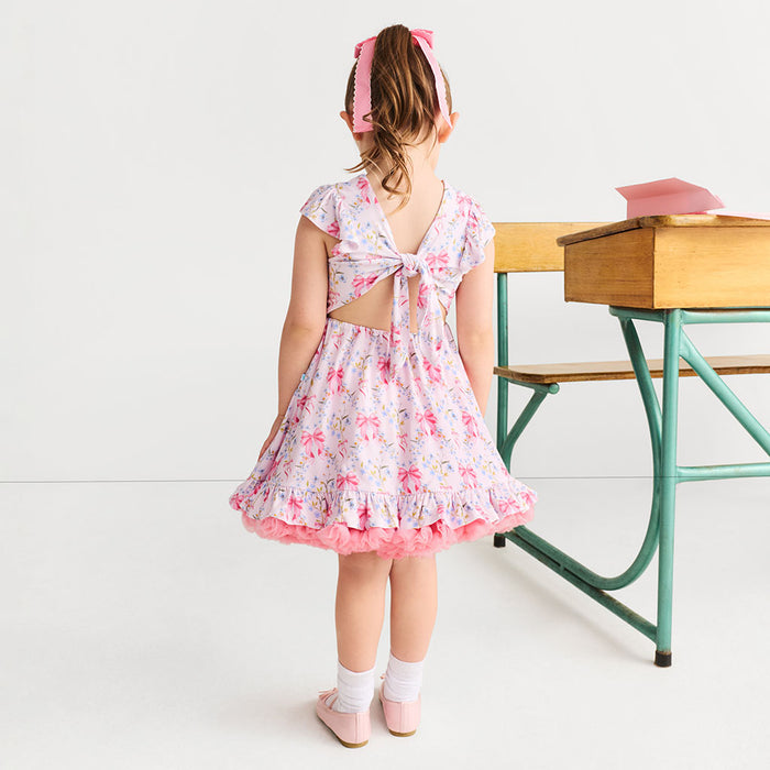 Harriet Tie Back Ruffled Twirl Dress