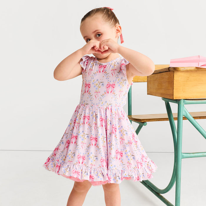 Harriet Tie Back Ruffled Twirl Dress