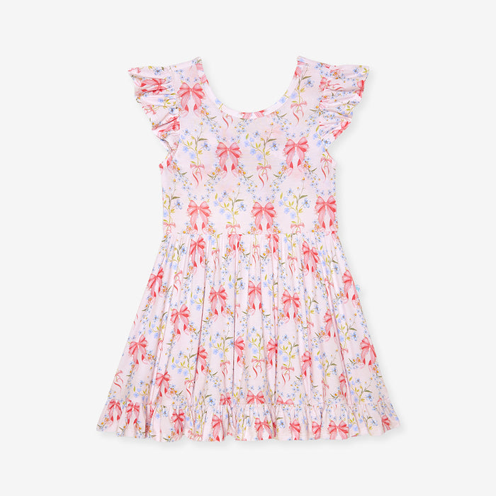 Harriet Tie Back Ruffled Twirl Dress