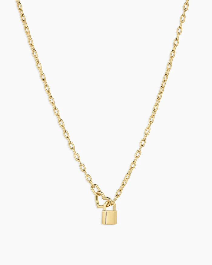 Heart Padlock Interlocking Necklace