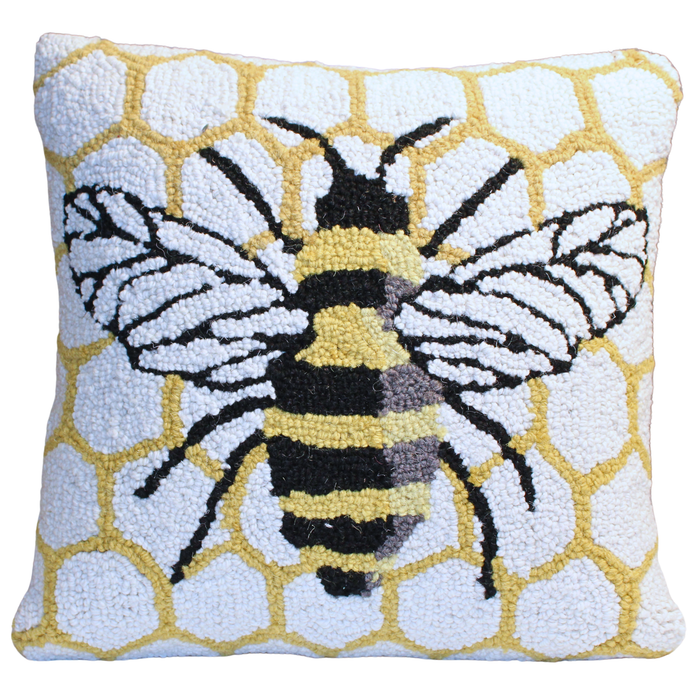 Honeycomb Bee Lavender Wool Pillow