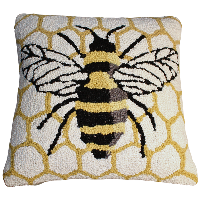 Honeycomb Bee Lavender Wool Pillow