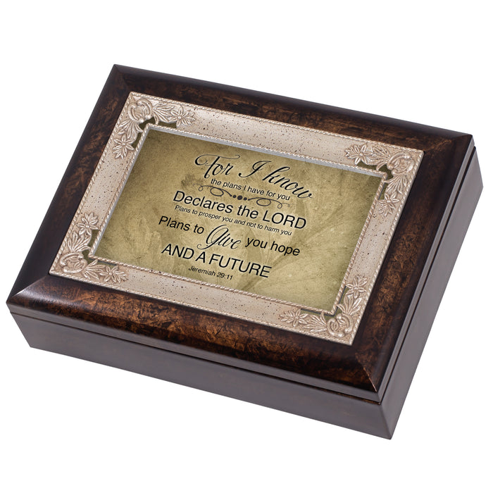 Hope and a Future Jeremiah 29:11 Italian Design Jewelry Music Box Plays Amazing Grace