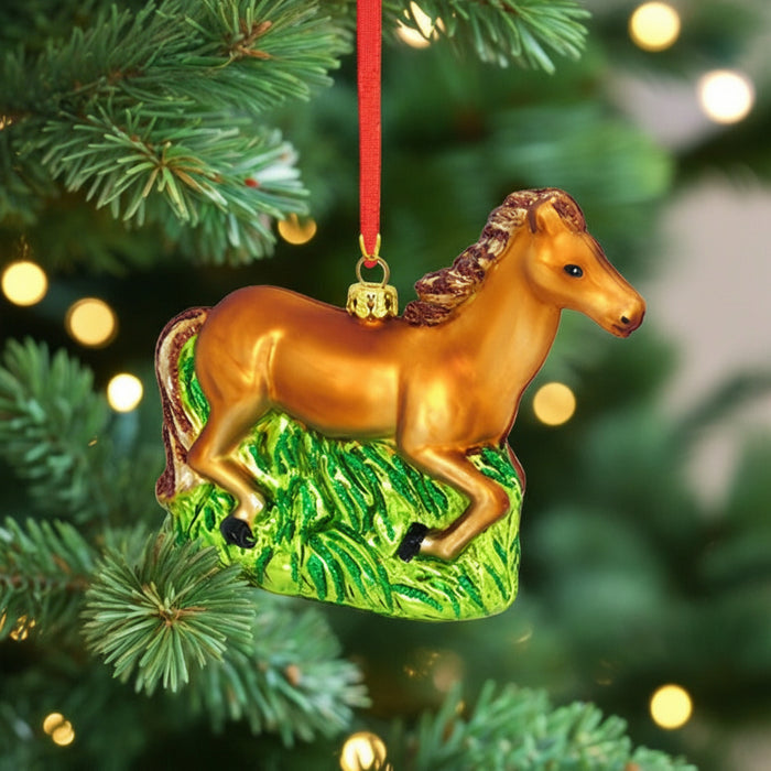 horse glass ornament
