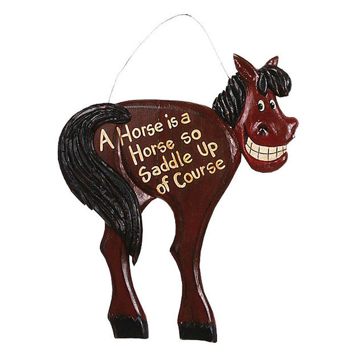 horses behind signs a horse is a horse