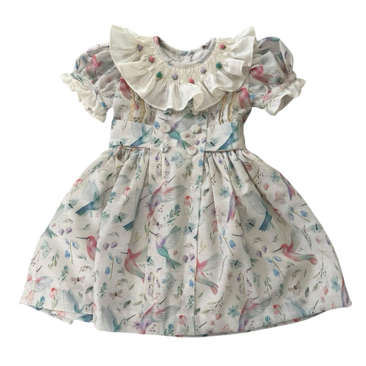 Hummingbird Galore Handsmocked Dress