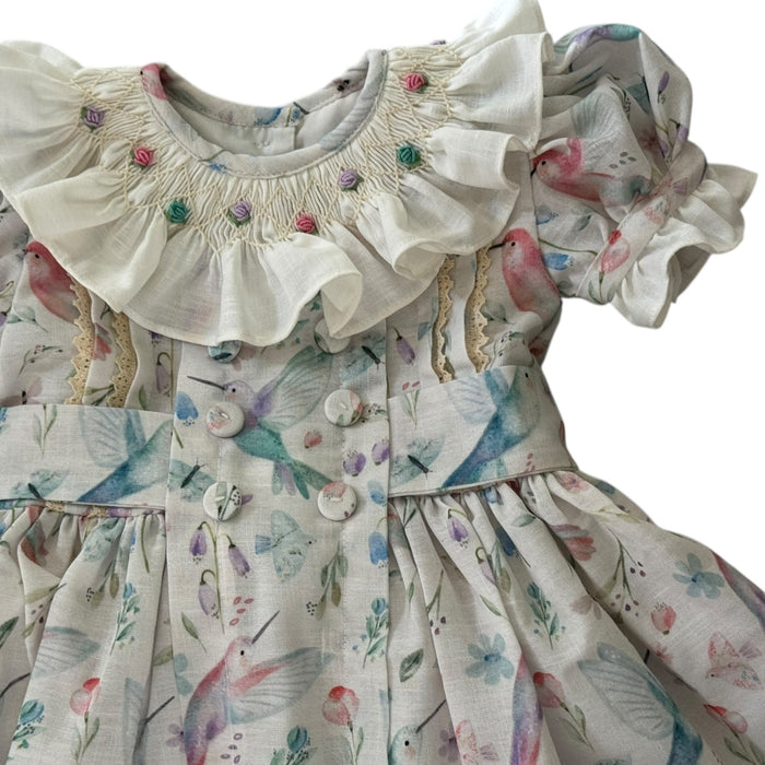 Hummingbird Galore Handsmocked Dress