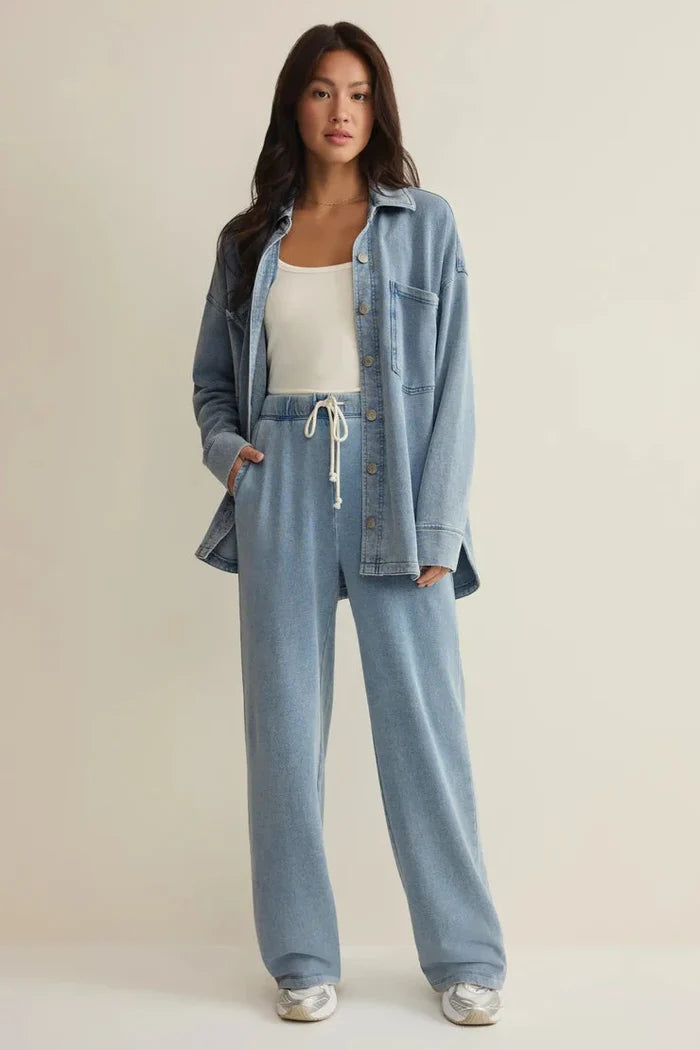 Hunter Knit Denim Pants - Ocean Air Indigo