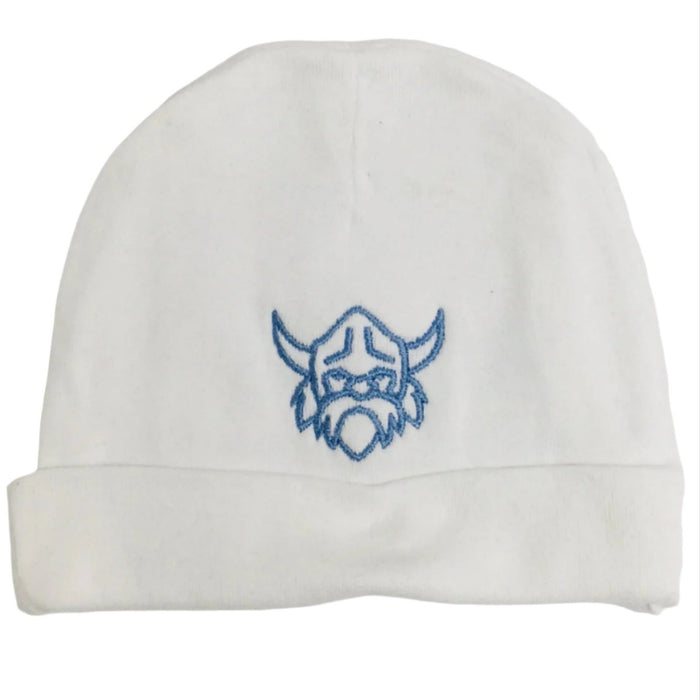 Infant beanie hat with Blue Viking