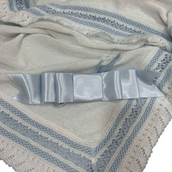 Initial Knitted Blanket White with (Green, Blue or Pink)