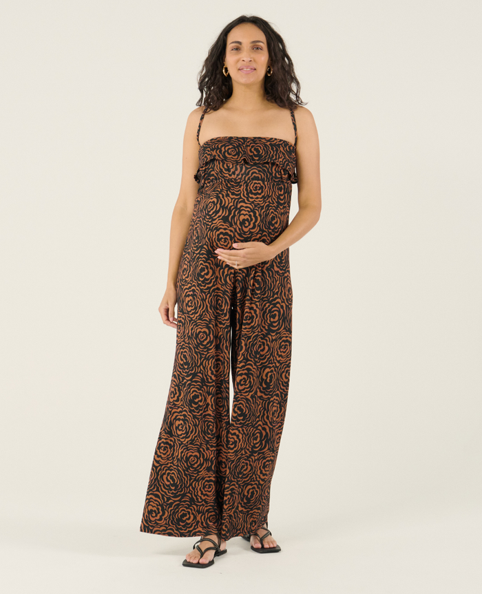 Irma maternity and nursing jumpsuit - Brown
