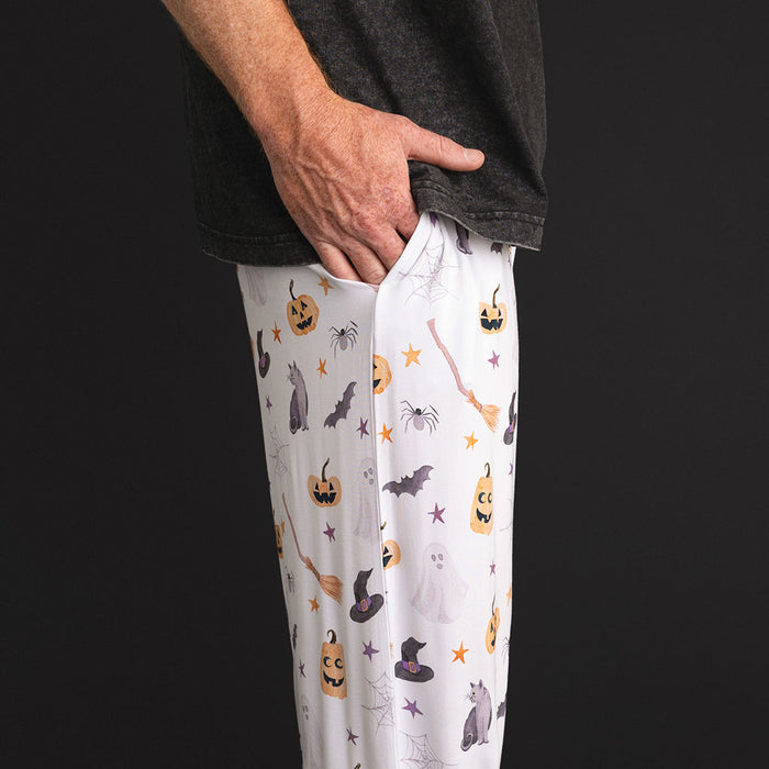 Close-up of a man's hand in the pocket of the Posh Peanut Irving Men's Pajama Pants.