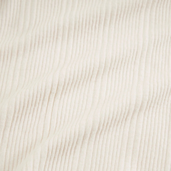 Ivory Pacci Ribbed Ruffled Top