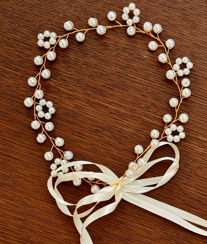 Ivory Wreath Satin Wrap