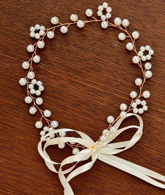 Ivory Wreath Satin Wrap