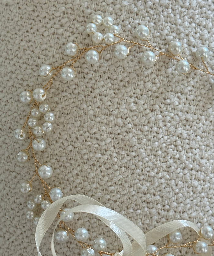 Ivory Wreath Satin Wrap