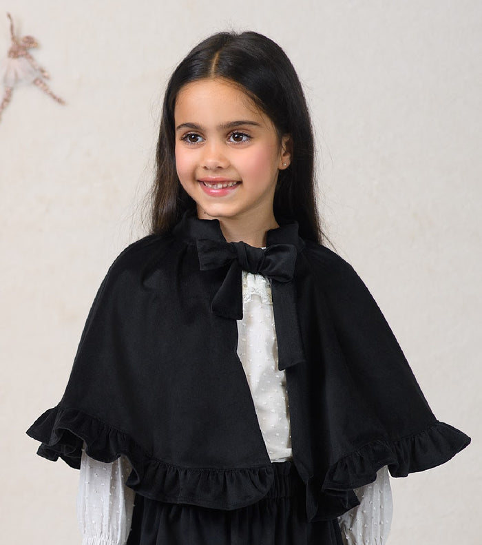 Jackie Black Velvet Cape