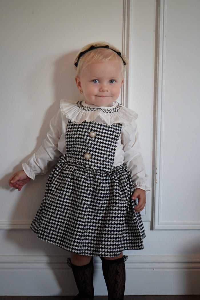 Jackie Black&White Houndstooth Girl 2-Piece Romper Set
